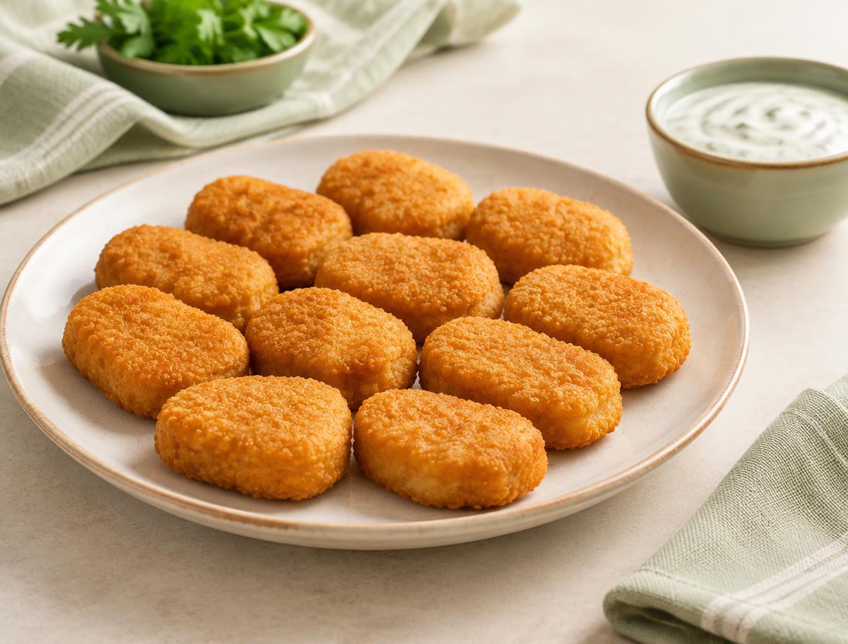 Fotografia ilustrativa de nuggets caseiros consistentes