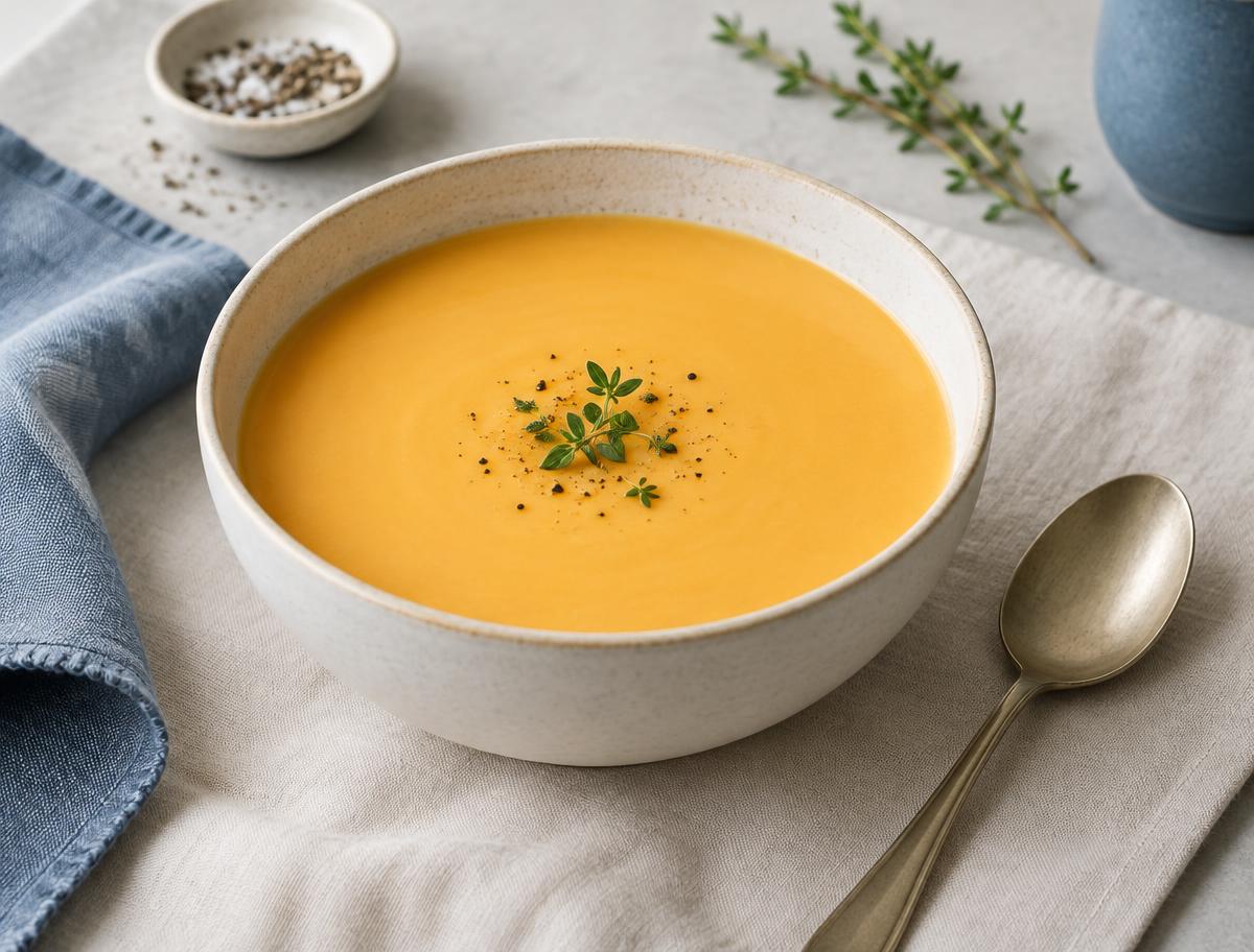 Fotografia ilustrativa de sopa creme aveludada